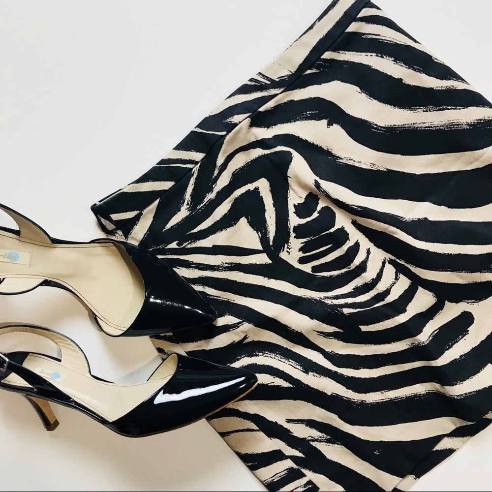 H&M Zebra Stripe Mini Skirt Size 4 Black White EUC